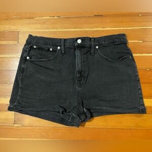 MADEWELL Black High Rise Denim Shorts Sz 32